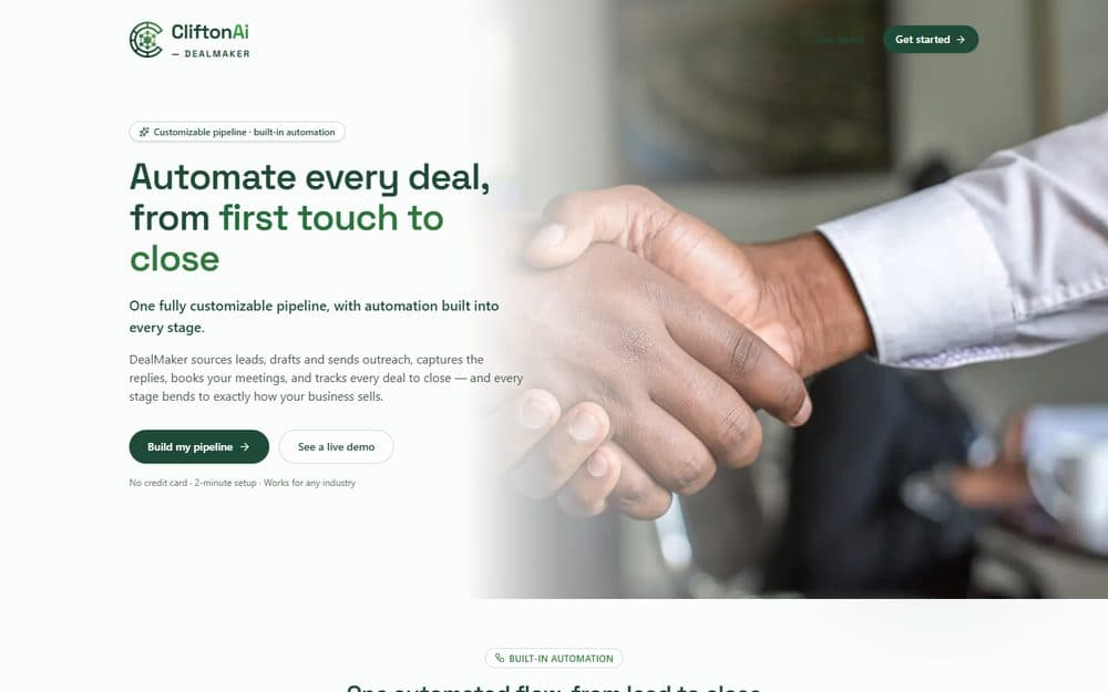 CliftonAi DealMaker product screenshot
