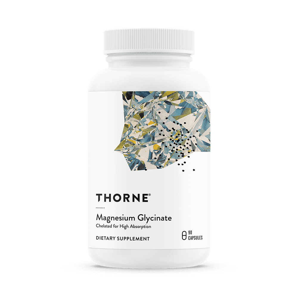 Bottle of magnesium glycinate capsules, 90 capsules